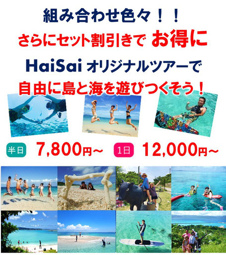 リクエストツアー　オリジナルツアー　ハイサイ　自由にお得に島と海遊びを満喫