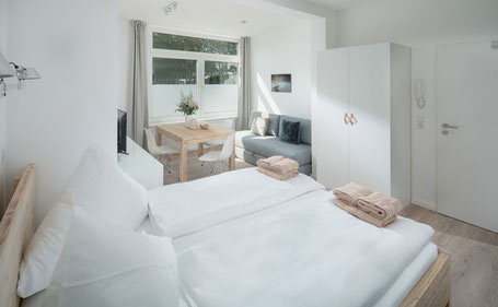 Schlafbereich Loft 2 im Strandloft Eins Norderney