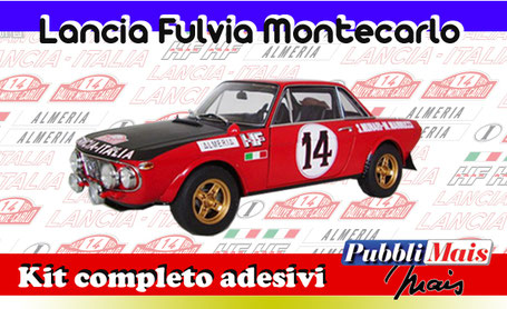 lancia fulvia montecarlo 1972 kit stickers adhesive decal