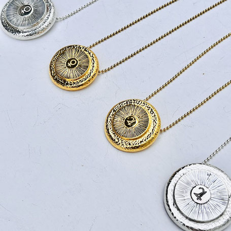 Planeten Symbol Schmuck - Sonne Mond Jupiter Venus Mars Anhänger in silber und goldAnhänger 