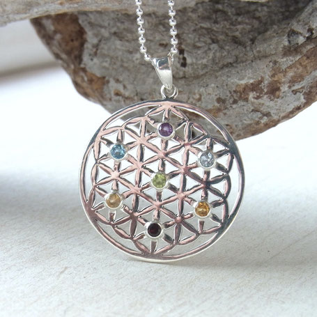 Blume des Lebens Schmuck Symbol Anhänger für Harmonie und vollkommene Ordnung 