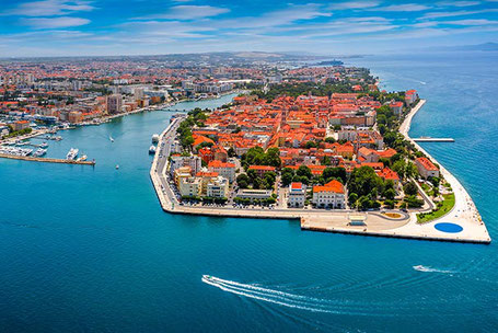 Zadar von oben mit Meer 2025