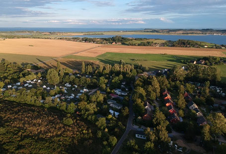 Naturcampingplatz Alt Reddevitz Wohnmobile auf Blumenwiese