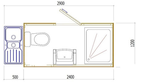 Camping Gers Arros - Bloc Sanitaire privée - Plan