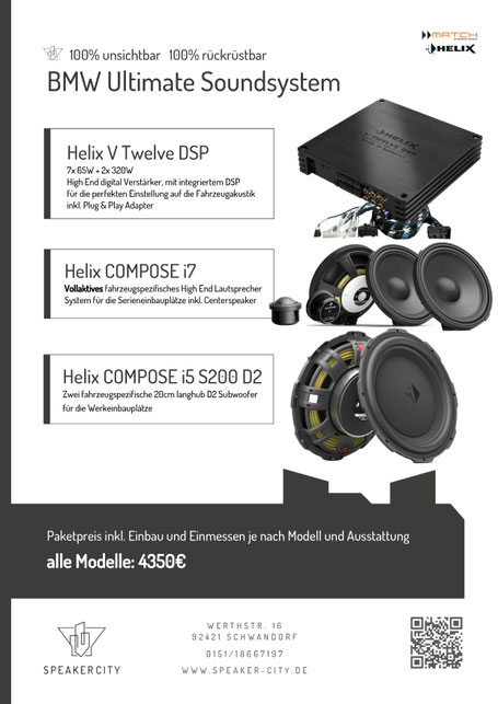 BMW G31 G01 X3 5er 3er G21 Soundsystem Untersitz Subwoofer DSP Endstufe Dämmung Lautsprecher