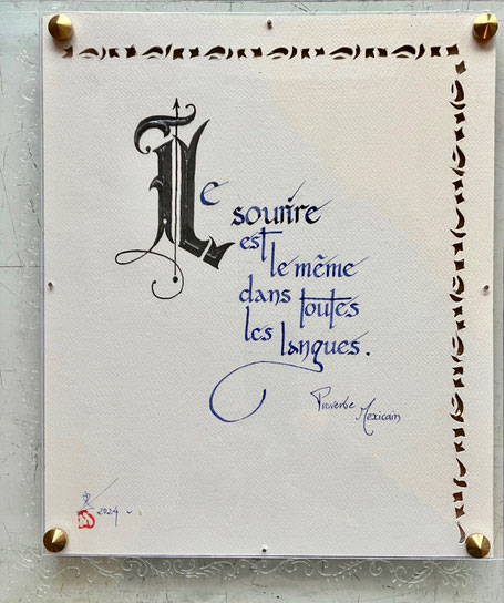 C394 - 50x35 - Encre et découpage - VENDUE