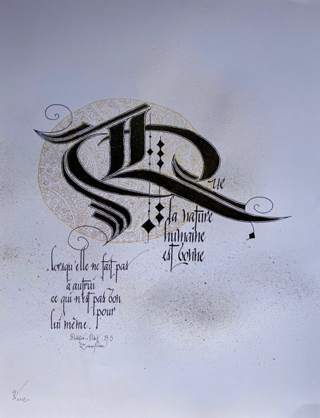 350 - 50x65 - Encre et or 