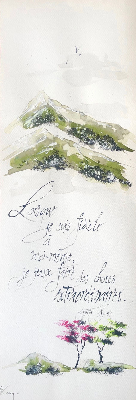 C204 - 70x25 - Encre et gouache - VENDUE