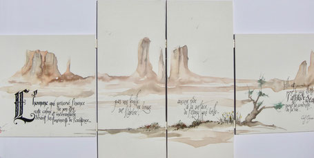 C137 - 52x80 - Encre en 4 panneaux