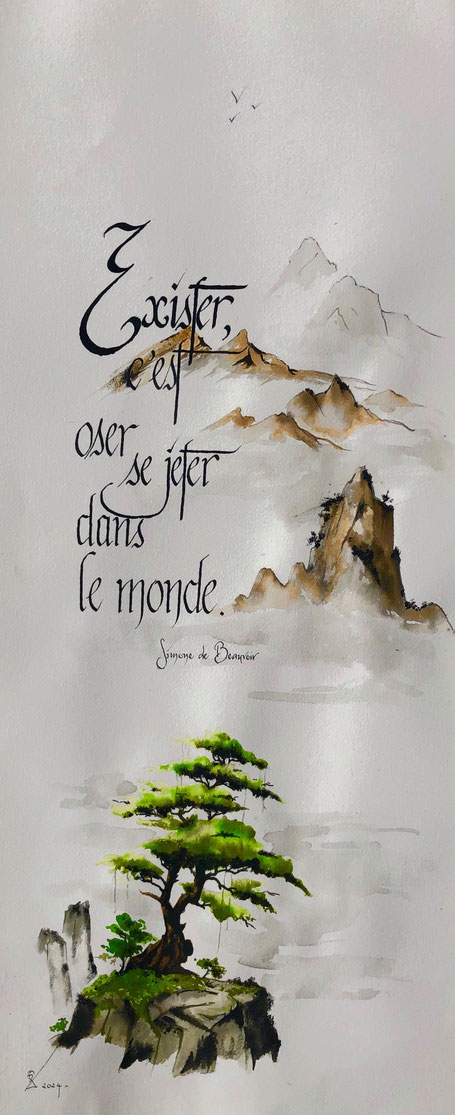 C187 - 80x25 - Encre et gouache - VENDUE