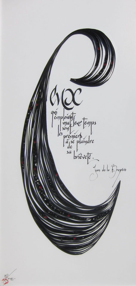 C158 - 60x30 - Encre et collage 
