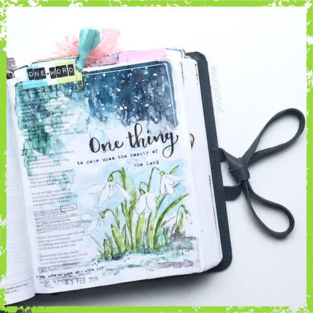 biblejournaling snowdrop psalm 27