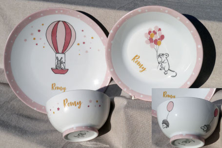 Cadeaux De Naissance Bapteme Personnalises En Porcelaine Porcelaines Peintes A La Main Et Personnalisees