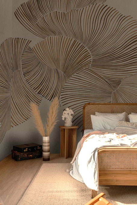 Papier peint panoramique nature forêt pour une décoration originale et tendance dans votre salle de bain, entrée, escalier...