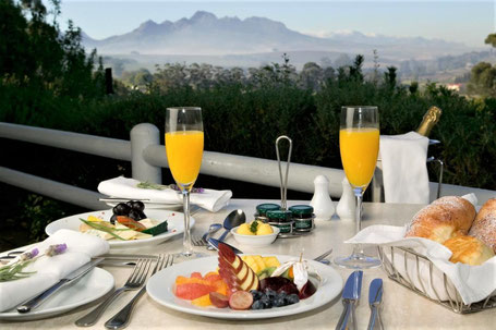 Südafrika Weingüter Stellenbosch: Frühstück mit Aussicht