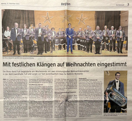 Zeitungsbericht Die Botschaft, 22. Dezember 2025