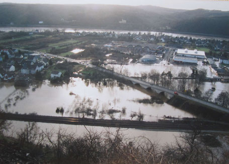 Hochwasseransicht vom Stux, 1995