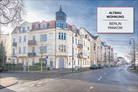 Altbauwohnung in Berlin Pankow mit repräsentativer Eckfassade und historischem Wohnhaus