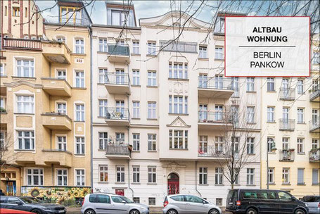 Verkaufte Altbauwohnung in Berlin-Pankow mit klassischer Fassade und Balkonen