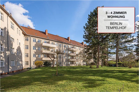 Verkaufte 3- bis 4-Zimmer-Wohnung in Berlin-Tempelhof mit Blick ins Grüne und ruhiger Wohnanlage