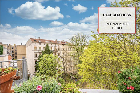 Dachgeschosswohnung in Prenzlauer Berg mit Balkonblick über Berliner Altbauhöfe