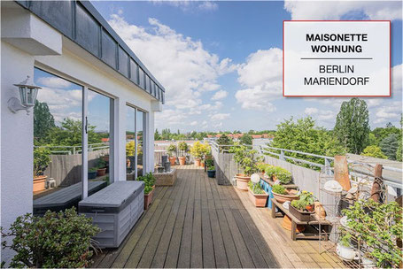 Verkaufte Maisonettewohnung in Berlin-Mariendorf mit großer Dachterrasse, Pflanzen und weitem Ausblick