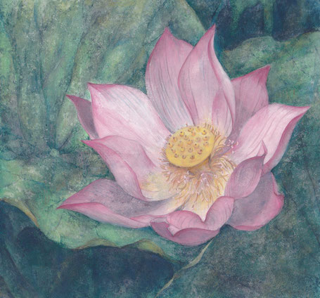 「澄」2014年　麻紙・岩絵の具