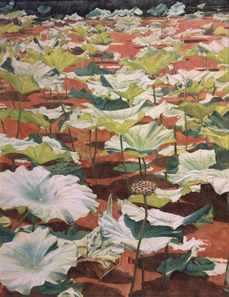 「清も濁も」F50 　麻紙・岩絵の具