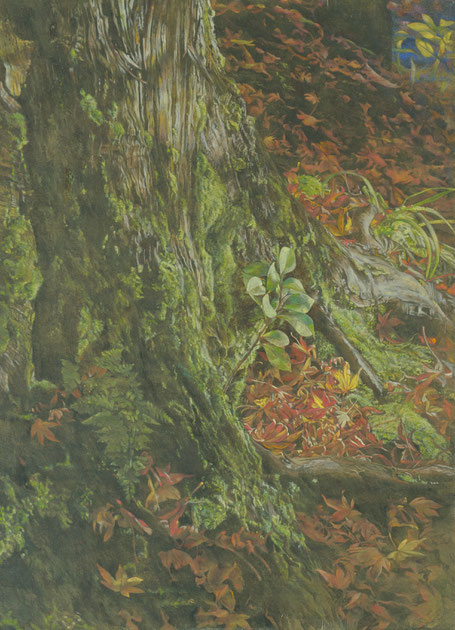 「息吹」2012年(1000×727㎜)麻紙・岩絵の具(神戸芸術センター日本現代美術館 所蔵)