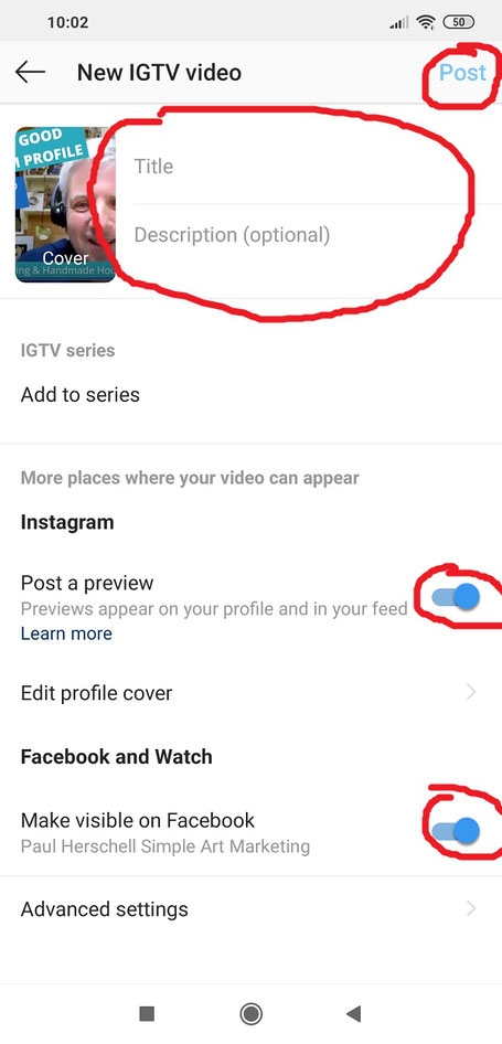 IGTV video posting