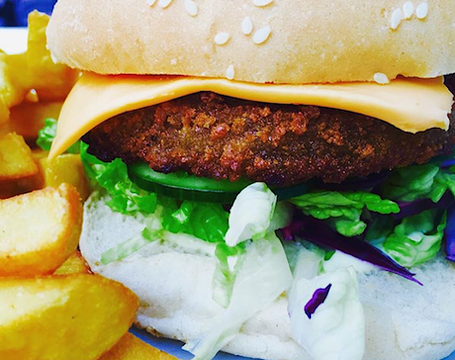 cheeseburger at loving hut