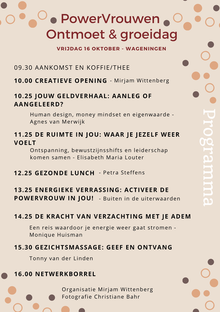 Ontmoet en groeidag met het platform PowerVrouwen Nederland op vrijdag 16 oktober 2026