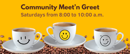 three coffee cups featuring happy faces