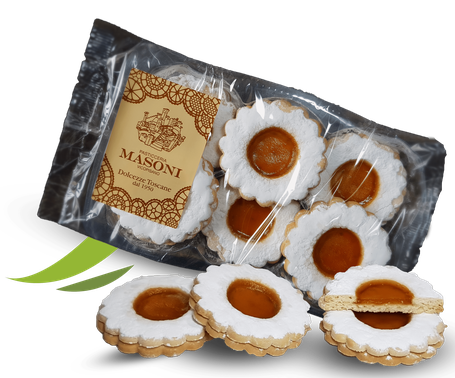 Pasticceria Masoni Vicopisano prodotti a base di pasta frolla, occhi di bue all'albicocca #occhidibuealbicocca, shop online