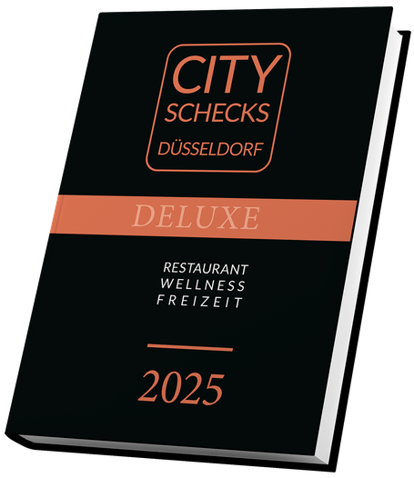 City Schecks Düsseldorf Deluxe 2025, 2 für 1 Gutscheine für eine Auswahl der besten Restaurants in Düsseldorf