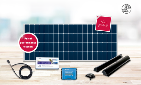 The DCsolar Ecolux Set complete set with charge controller, retaining spoiler, adhesive set, cable set, roof duct and installation instruction. The perfect complete set for campers, motorhomes, caravans, vans for retrofitting yourself. 100% tested.