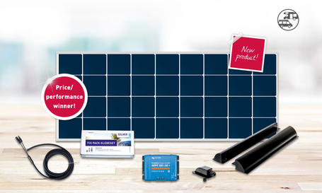 The DCsolar Ecolux Set complete set with charge controller, retaining spoiler, adhesive set, cable set, roof duct and installation instruction. The perfect complete set for campers, motorhomes, caravans, vans for retrofitting yourself. 100% tested.