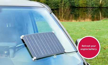 DCsolar Power Move mobile solar panel in your pocket. A powerful, robust solar system with 100 watts and 440 Wh/day in summer. The ideal solar module for on the go with a camper, motorhome, van, VW bus and sailing boat.