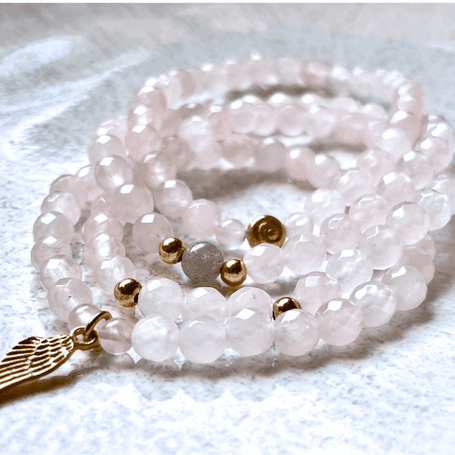 handgefertigte Edelstein Armbänder mit rosa Steinen