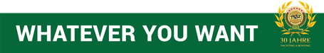 Banner WHATEVER YOU WANT – HOZ Jubiläumslogo 30 Jahre Yachting & Boating im grünen Corporate Design.