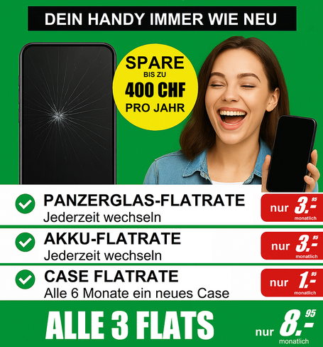 Handy Panzerglas Abo Reparaturen zum halben Preis