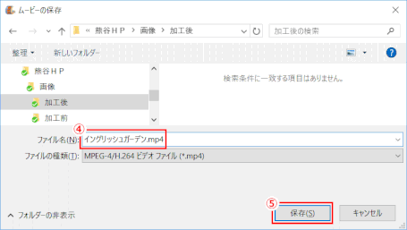 jdgd13_13:ムービーメーカー 「ムービーの保存」ダイアログ