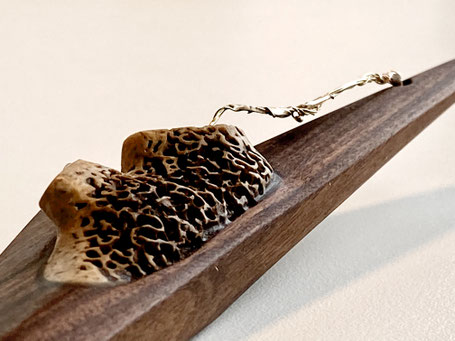 Detail von Knochen. Schreibskulptur vs sculpture. Texturen auf Kugelschreiber. Detail of a writing instrument.