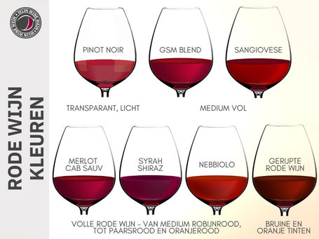 Kleuren rode wijn