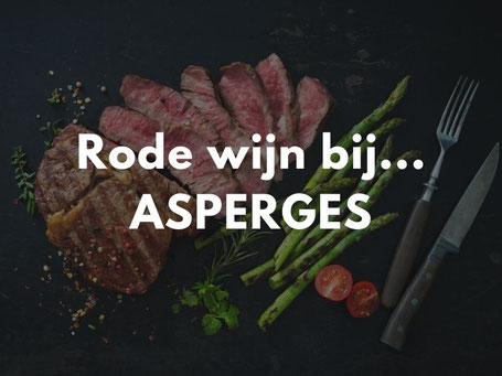 Rode wijn bij asperges