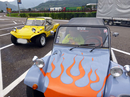 Buggy-on-Tour auf der Brenner-Autobahn, kurzer Zwischenstop