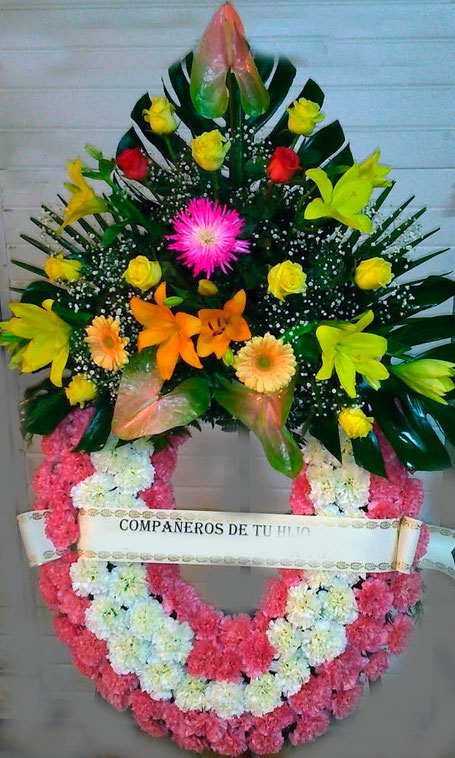 Corona de flores para difuntos