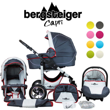 #test #baby #kinderwagen #bergsteiger #capri #testbericht #produkttest günstiger Kinderwagen Komplettwagen