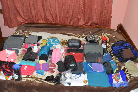 Equipaje para el trekking del Annapurna.