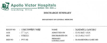 Informe del hospital Apollo Victor de Margao, en India.